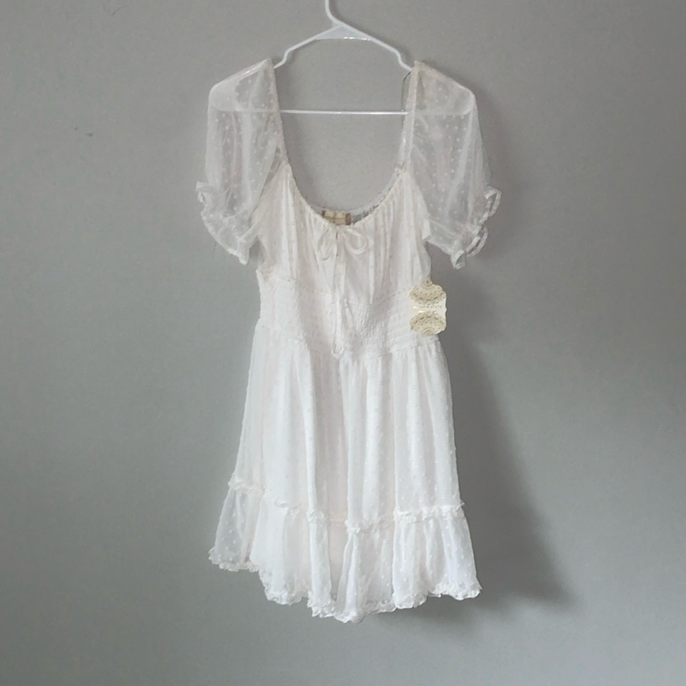 NEW with tags white altar’d state Swiss dot dress medium